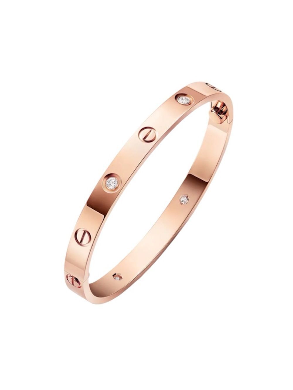 Mon Cherie NEW Rose Gold Screw Bangle Timeless Amour Crystal Bracelet 18 cm